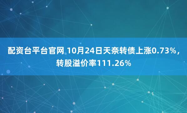 配资台平台官网 10月24日天奈转债上涨0.73%，转股溢价率111.26%